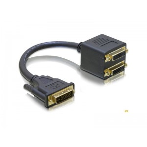 DVI Adapter Delock DVI(24+1) -> 2x DVI(24+1) St/Bu